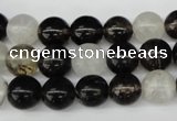 CRO256 15.5 inches 10mm round watermelon black beads wholesale