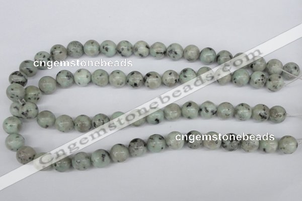 CRO314 15.5 inches 12mm round kiwi stone beads wholesale