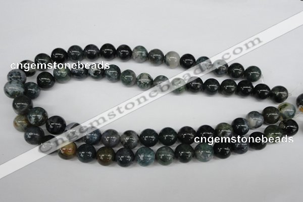 CRO315 15.5 inches 12mm round moss agate beads wholesale