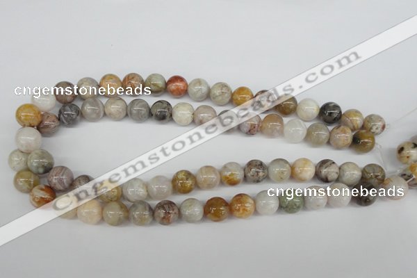 CRO316 15.5 inches 12mm round bamboo leaf agate beads wholesale