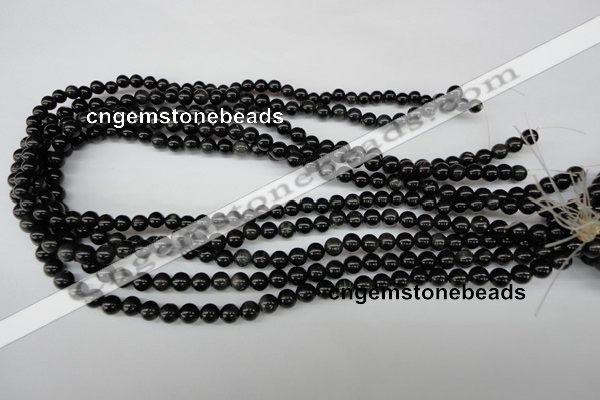 CRO32 15.5 inches 6mm round black obsidian gemstone beads wholesale