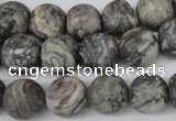 CRO322 15.5 inches 12mm round grey picasso jasper beads wholesale