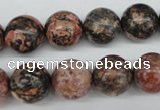 CRO324 15.5 inches 12mm round red leopard skin jasper beads wholesale