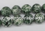 CRO348 15.5 inches 12mm round green spot gemstone beads wholesale