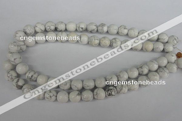 CRO364 15.5 inches 12mm round white howlite turquoise beads wholesale