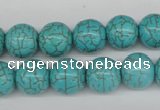 CRO365 15.5 inches 12mm round synthetic turquoise beads wholesale