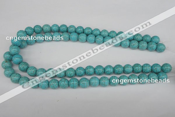 CRO365 15.5 inches 12mm round synthetic turquoise beads wholesale