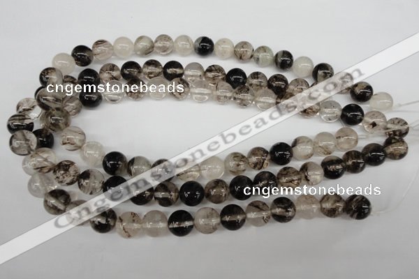 CRO370 15.5 inches 12mm round watermelon black beads wholesale