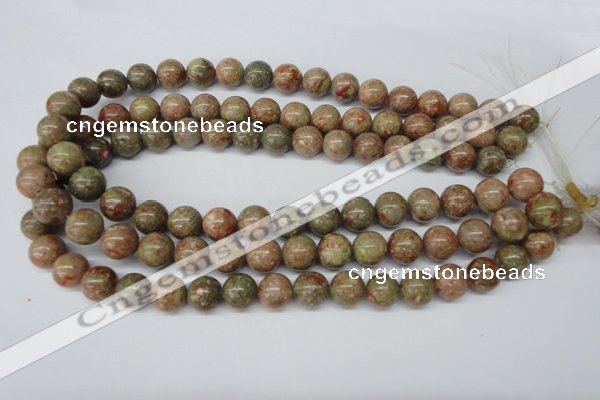 CRO380 15.5 inches 14mm round Chinese unakite beads wholesale