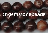 CRO382 15.5 inches 14mm round red picture jasper beads wholesale