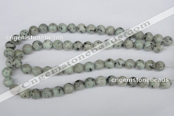 CRO383 15.5 inches 14mm round kiwi stone beads wholesale