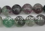 CRO389 15.5 inches 14mm round fluorite gemstone beads wholesale