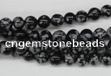 CRO39 15.5 inches 6mm round snowflake obsidian beads wholesale