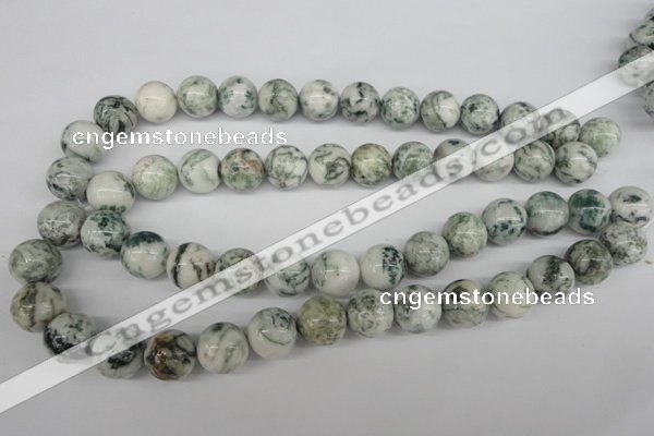 CRO390 15.5 inches 14mm round tree agate beads wholesale