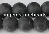 CRO421 15.5 inches 16mm round blackstone beads wholesale