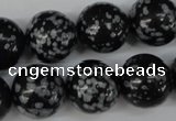 CRO426 15.5 inches 16mm round snowflake obsidian beads wholesale