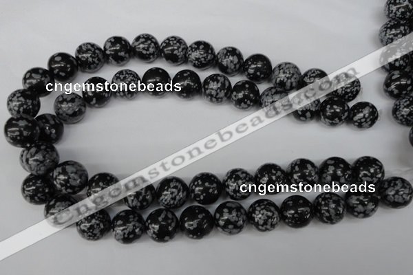 CRO426 15.5 inches 16mm round snowflake obsidian beads wholesale