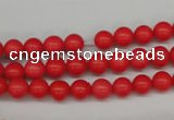 CRO44 15.5 inches 6mm round synthetic coral beads wholesale