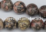 CRO446 15.5 inches 16mm round red leopard skin jasper beads wholesale