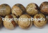 CRO450 15.5 inches 16mm round picture jasper beads wholesale