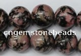 CRO452 15.5 inches 16mm round rhodonite gemstone beads wholesale