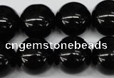 CRO482 15.5 inches 18mm round black agate beads wholesale
