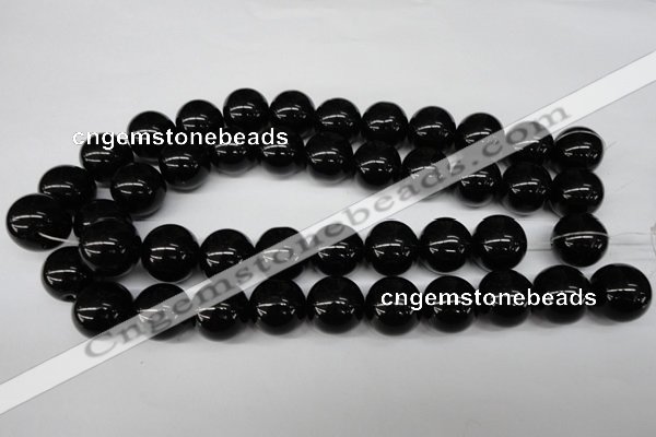 CRO482 15.5 inches 18mm round black agate beads wholesale