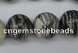 CRO484 15.5 inches 18mm round black water jasper beads wholesale