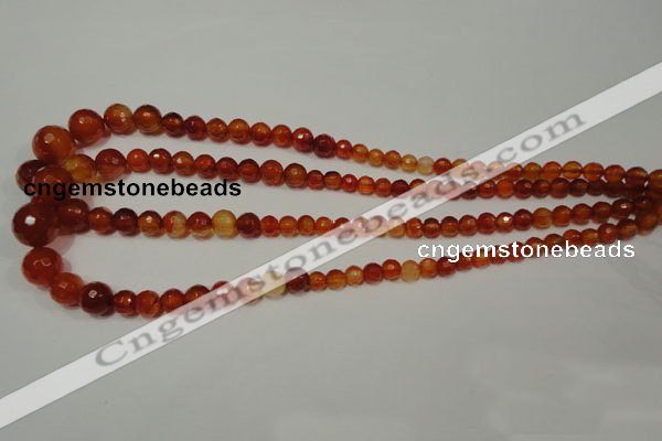 CRO700 15.5 inches 6mm – 14mm faceted round red agate beads