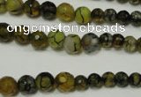 CRO703 15.5 inches 6mm – 14mm faceted round dragon veins agate beads