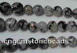 CRO704 15.5 inches 6mm – 14mm faceted round dragon veins agate beads