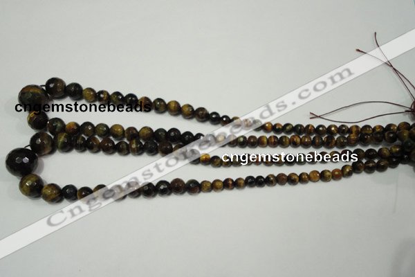 CRO709 15.5 inches 6mm – 16mm faceted round yellow tiger eye beads