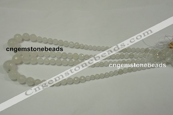 CRO712 15.5 inches 6mm – 14mm faceted round candy jade beads