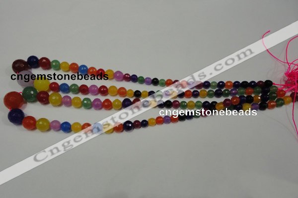 CRO713 15.5 inches 6mm – 14mm faceted round mixed candy jade beads
