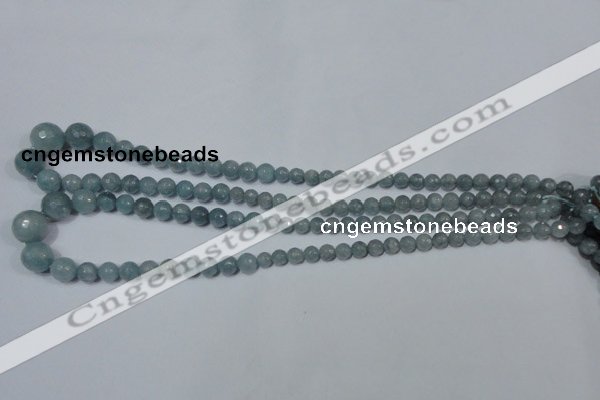 CRO716 15.5 inches 6mm – 14mm faceted round candy jade beads