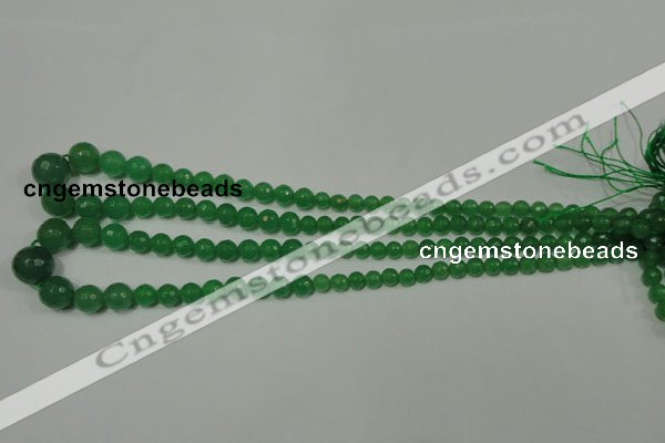 CRO717 15.5 inches 6mm – 14mm faceted round candy jade beads