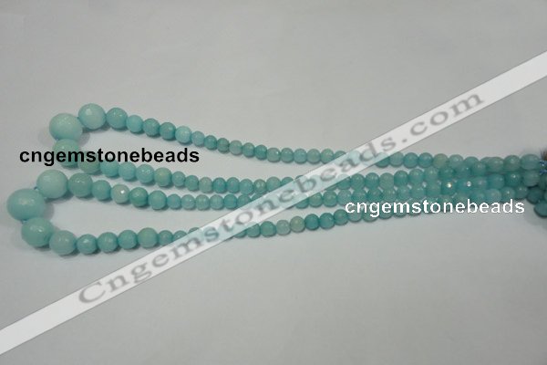 CRO718 15.5 inches 6mm – 14mm faceted round candy jade beads