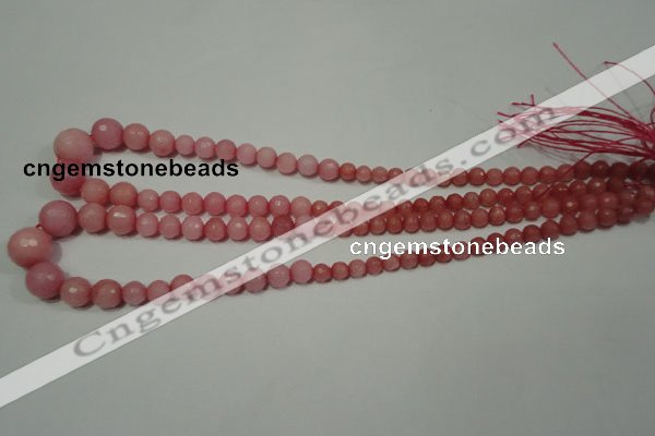 CRO719 15.5 inches 6mm – 14mm faceted round candy jade beads