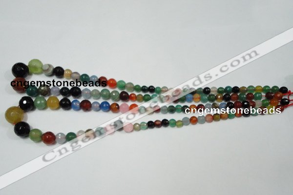 CRO720 15.5 inches 6mm – 14mm faceted round mixed candy jade beads