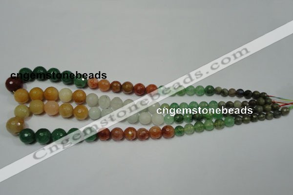 CRO722 15.5 inches 6mm – 14mm faceted round mixed candy jade beads