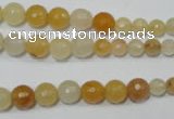 CRO726 15.5 inches 6mm – 14mm faceted round yellow jade beads