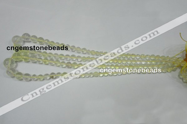 CRO732 15.5 inches 6mm – 14mm faceted round yellow quartz beads