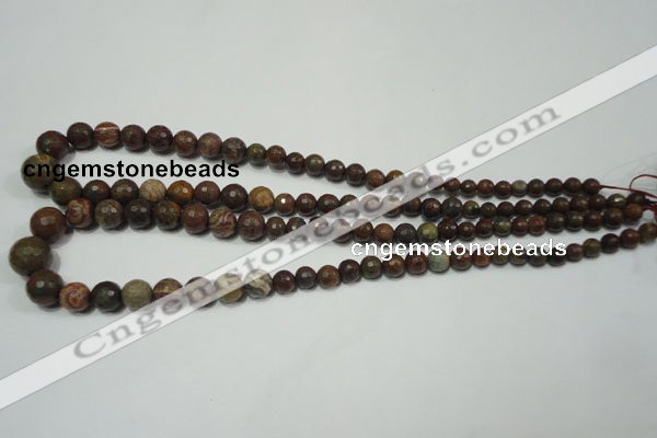 CRO735 15.5 inches 6mm – 14mm faceted round stripe jasper beads