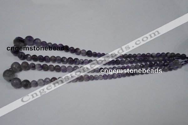 CRO738 15.5 inches 6mm – 14mm faceted round amethyst beads
