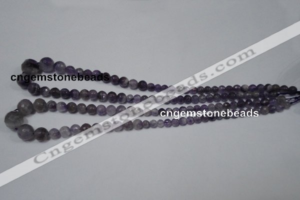 CRO738 15.5 inches 6mm – 14mm faceted round amethyst beads