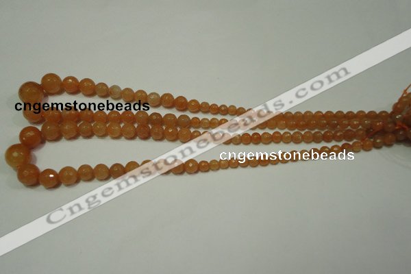 CRO740 15.5 inches 6mm – 14mm faceted round red aventurine beads