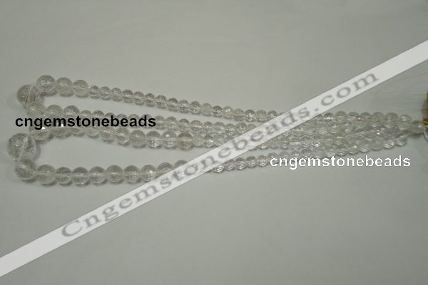 CRO741 15.5 inches 6mm – 14mm faceted round white crystal beads