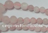 CRO742 15.5 inches 6mm – 14mm faceted round rose quartz beads