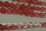 CRO745 15.5 inches 6mm – 14mm faceted round cherry quartz beads