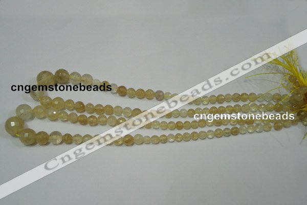 CRO747 15.5 inches 6mm – 14mm faceted round watermelon yellow beads